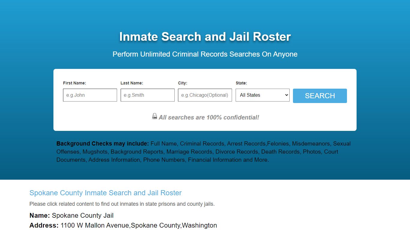 Spokane County Inmate Search and Jail Roster